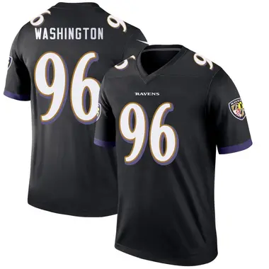 Broderick Washington Men's Legend Black Baltimore Ravens Jersey