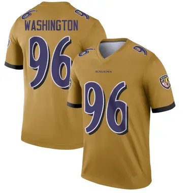 Broderick Washington Men's Legend Gold Baltimore Ravens Inverted Jersey