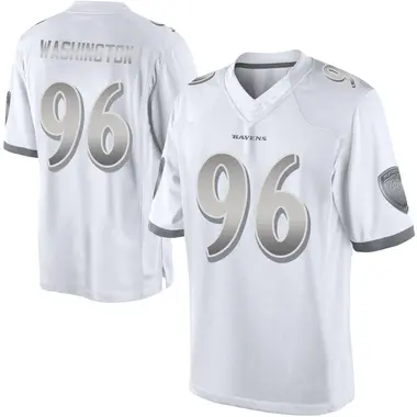 Broderick Washington Men's Limited White Baltimore Ravens Platinum Jersey