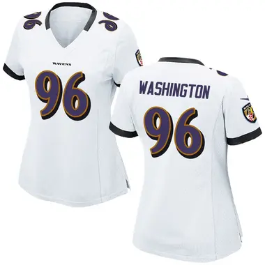 Broderick Washington Women's Game White Baltimore Ravens Jersey