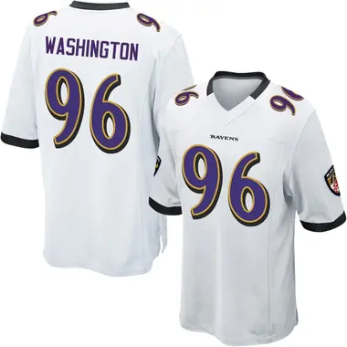Broderick Washington Youth Game White Baltimore Ravens Jersey
