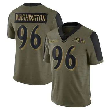 Broderick Washington Youth Limited Olive Baltimore Ravens 2021 Salute To Service Jersey