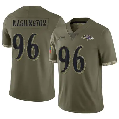 Broderick Washington Youth Limited Olive Baltimore Ravens 2022 Salute To Service Jersey