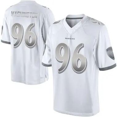 Broderick Washington Youth Limited White Baltimore Ravens Platinum Jersey