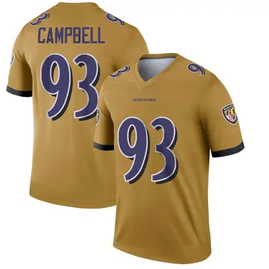 Calais Campbell Men's Legend Gold Baltimore Ravens Inverted Jersey