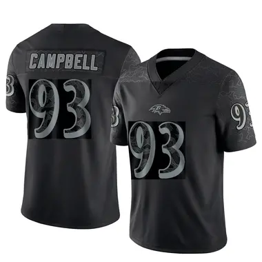 Calais Campbell Men's Limited Black Baltimore Ravens Reflective Jersey