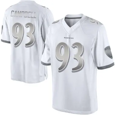 Calais Campbell Men's Limited White Baltimore Ravens Platinum Jersey