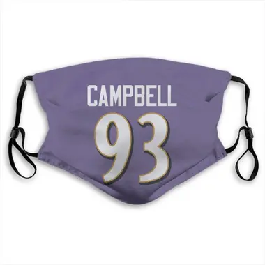 Calais Campbell Name & Number Purple Baltimore Ravens Face Mask