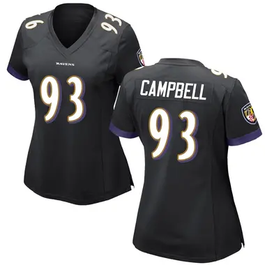 Calais Campbell Women's Game Black Baltimore Ravens Jersey