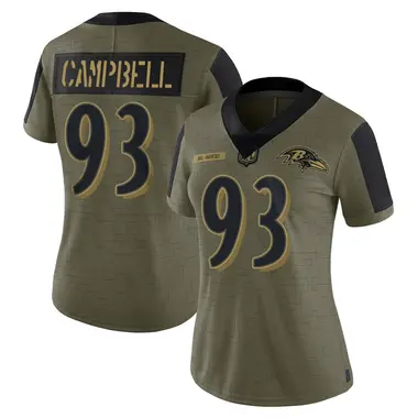 Calais Campbell Women's Limited Olive Baltimore Ravens 2021 Salute To Service Jersey