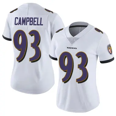 Calais Campbell Women's Limited White Baltimore Ravens Vapor Untouchable Jersey