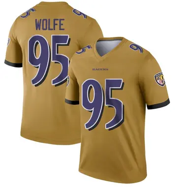 Derek Wolfe Men's Legend Gold Baltimore Ravens Inverted Jersey