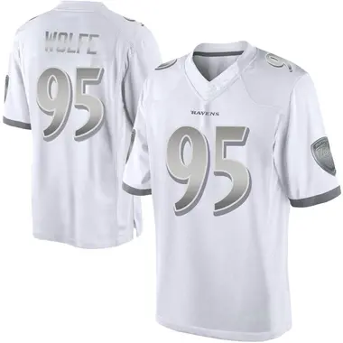 Derek Wolfe Men's Limited White Baltimore Ravens Platinum Jersey