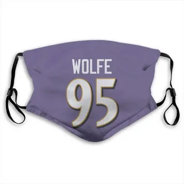 Derek Wolfe Name & Number Purple Baltimore Ravens Face Mask