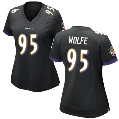 Derek Wolfe Women's Game Black Baltimore Ravens Jersey