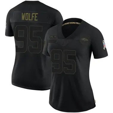 Derek Wolfe Women's Limited Black Baltimore Ravens 2020 Salute To Service Jersey
