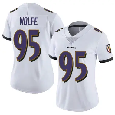 Derek Wolfe Women's Limited White Baltimore Ravens Vapor Untouchable Jersey