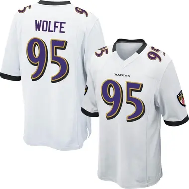 Derek Wolfe Youth Game White Baltimore Ravens Jersey