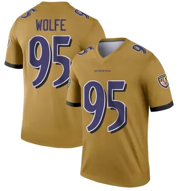 Derek Wolfe Youth Legend Gold Baltimore Ravens Inverted Jersey