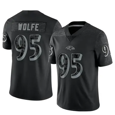 Derek Wolfe Youth Limited Black Baltimore Ravens Reflective Jersey