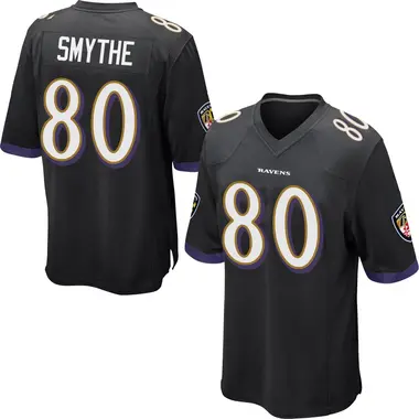 Durham Smythe Youth Game Black Baltimore Ravens Jersey
