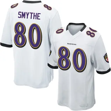 Durham Smythe Youth Game White Baltimore Ravens Jersey
