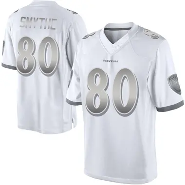 Durham Smythe Youth Limited White Baltimore Ravens Platinum Jersey