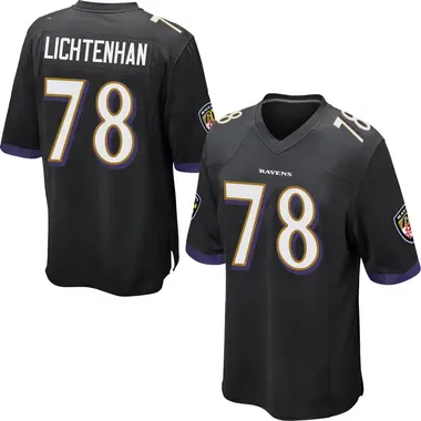 Gerad Lichtenhan Men's Game Black Baltimore Ravens Jersey