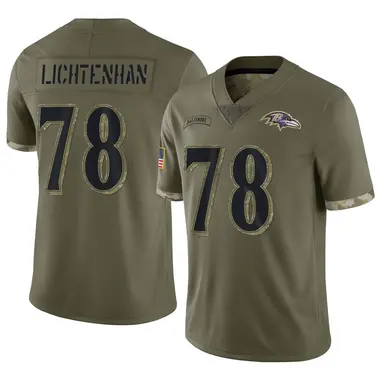 Gerad Lichtenhan Men's Limited Olive Baltimore Ravens 2022 Salute To Service Jersey