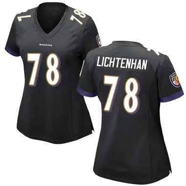 Gerad Lichtenhan Women's Game Black Baltimore Ravens Jersey