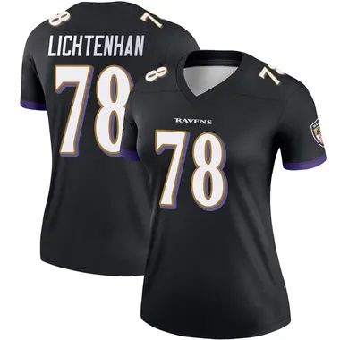 Gerad Lichtenhan Women's Legend Black Baltimore Ravens Jersey