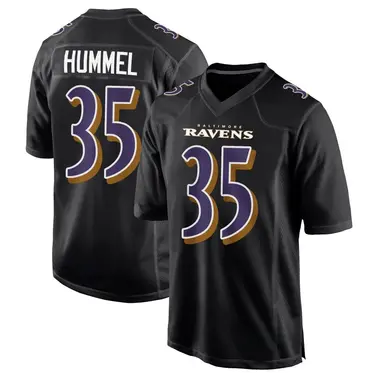Jake Hummel Men's Game Black Baltimore Ravens Carbon Fashion Jersey