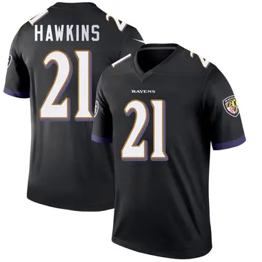 Jaylinn Hawkins Men's Legend Black Baltimore Ravens Jersey