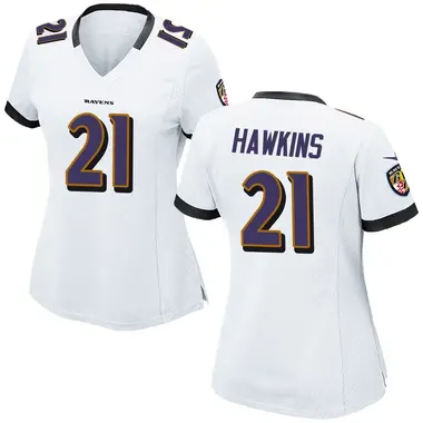 Jaylinn Hawkins Women's Game White Baltimore Ravens Jersey