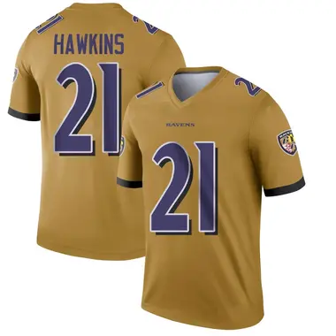 Jaylinn Hawkins Youth Legend Gold Baltimore Ravens Inverted Jersey