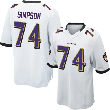 John Simpson Men's Game White Baltimore Ravens Jersey