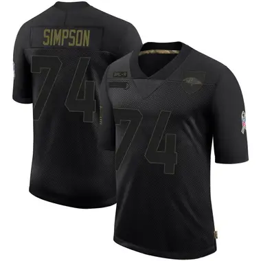 John Simpson Men's Limited Black Baltimore Ravens 2020 Salute To Service Jersey