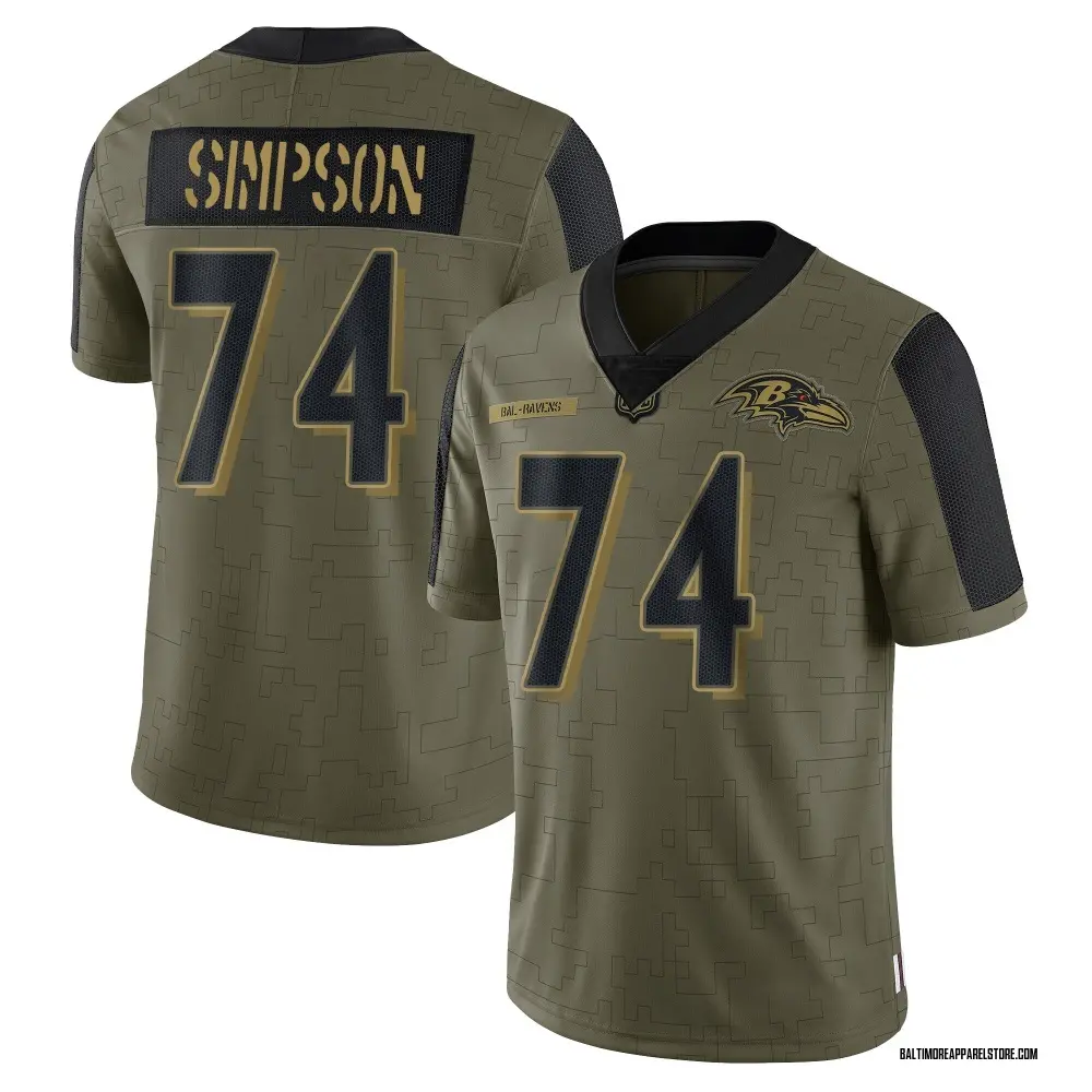 John Simpson Men's Limited Olive Baltimore Ravens 2021 Salute To Service Jersey