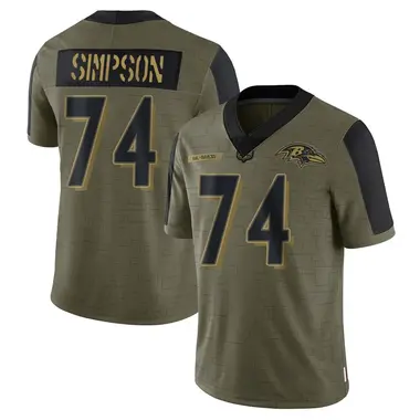 John Simpson Men's Limited Olive Baltimore Ravens 2021 Salute To Service Jersey
