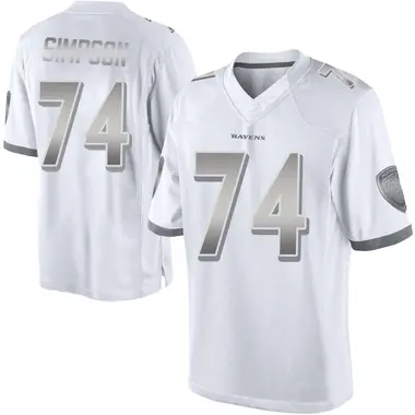 John Simpson Men's Limited White Baltimore Ravens Platinum Jersey