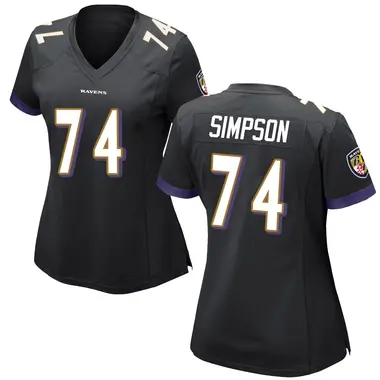 John Simpson Women's Game Black Baltimore Ravens Jersey