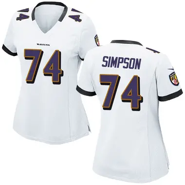 John Simpson Women's Game White Baltimore Ravens Jersey