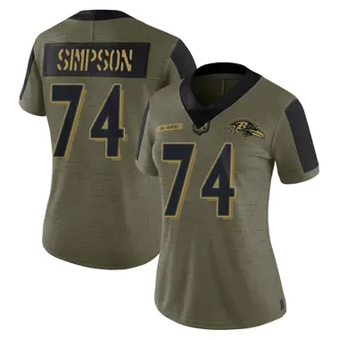 John Simpson Women's Limited Olive Baltimore Ravens 2021 Salute To Service Jersey