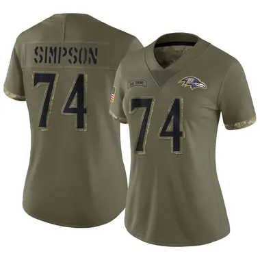 John Simpson Women's Limited Olive Baltimore Ravens 2022 Salute To Service Jersey