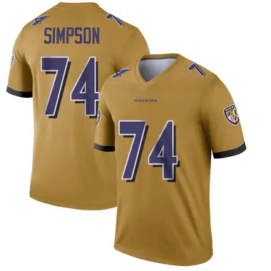 John Simpson Youth Legend Gold Baltimore Ravens Inverted Jersey