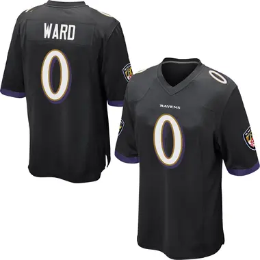Jonathan Ward Men's Game Black Baltimore Ravens Jersey