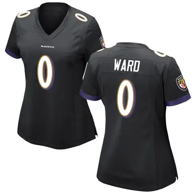 Jonathan Ward Women's Game Black Baltimore Ravens Jersey