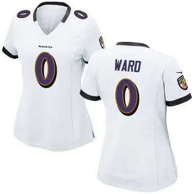 Jonathan Ward Women's Game White Baltimore Ravens Jersey