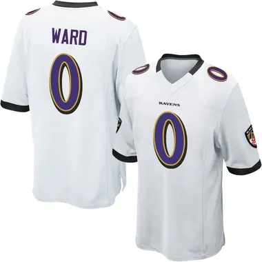 Jonathan Ward Youth Game White Baltimore Ravens Jersey
