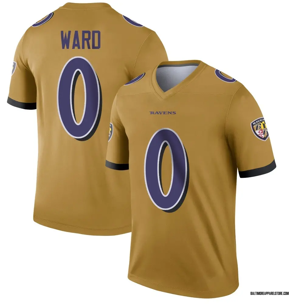 Jonathan Ward Youth Legend Gold Baltimore Ravens Inverted Jersey